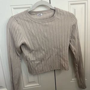 women’s garage long sleeve beige/cream/tan top size xxs